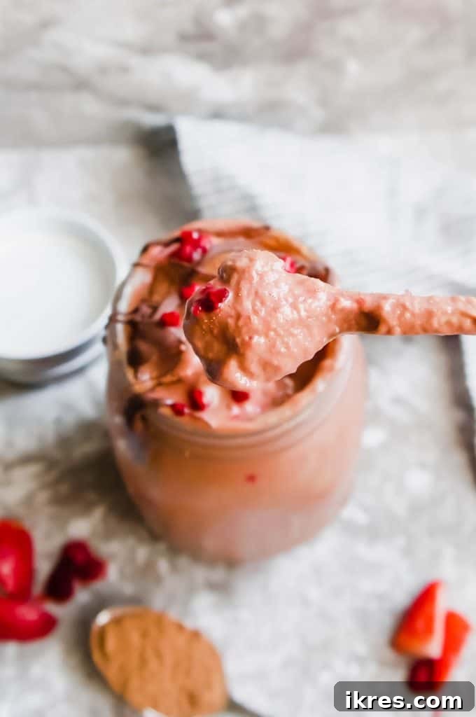 Guilt-Free Chocolate Raspberry Dream Smoothie 4 Explore the surprising secret ingredient: steamed frozen cauliflower! Discover how this hidden veggie adds unparalleled creaminess and nutrients to your Chocolate Raspberry Smoothie without compromising taste. A must-try for healthy eating.