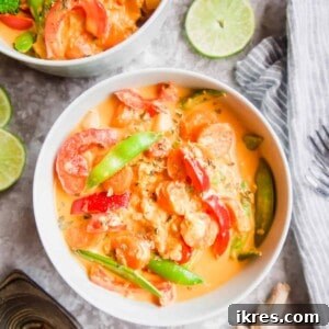 Vegan Thai Red Curry in a bowl.