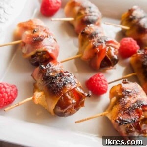 Bacon Wrapped Raspberry Stuffed Dates ( Paleo, Whole30) | Perchance to Cook