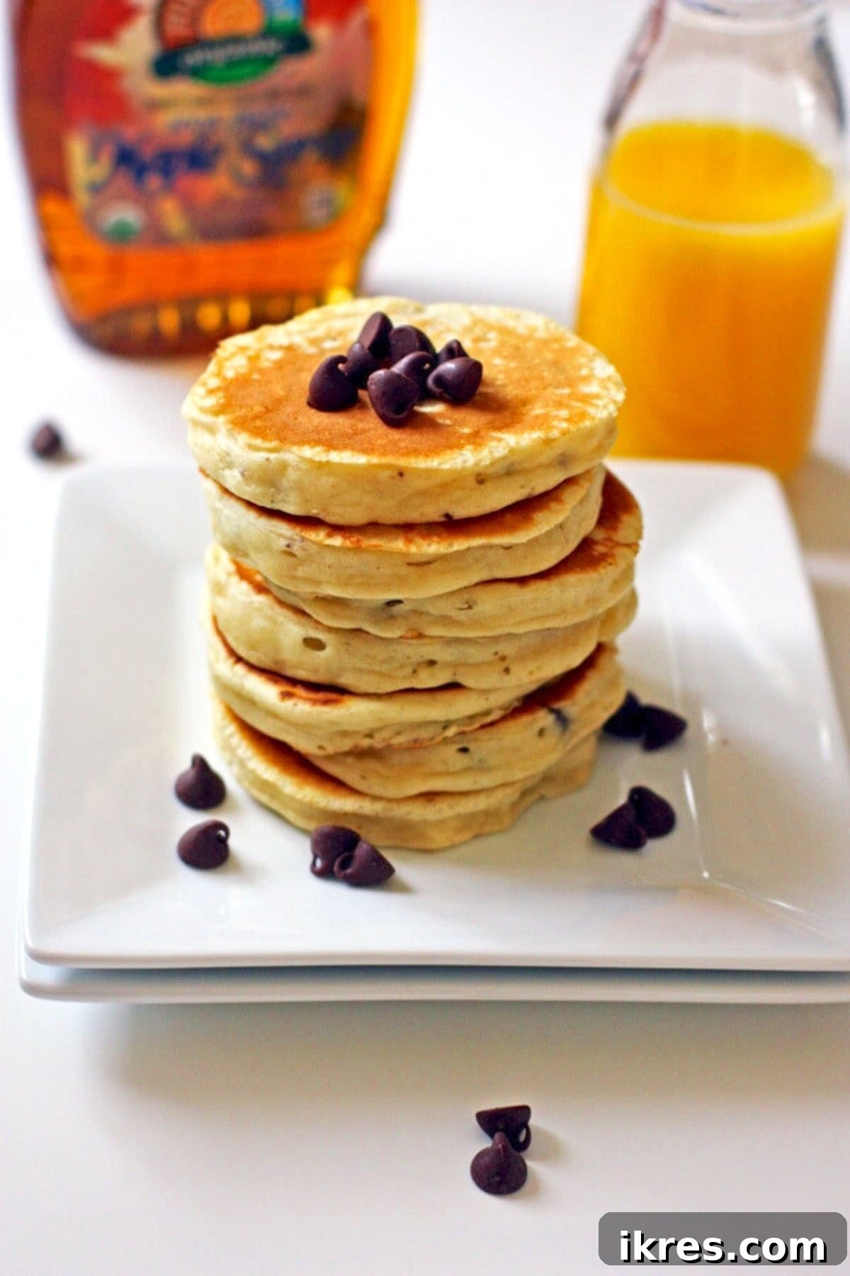 Golden Choc-Chip Stacks 3 Chocolate Chip Pancakes