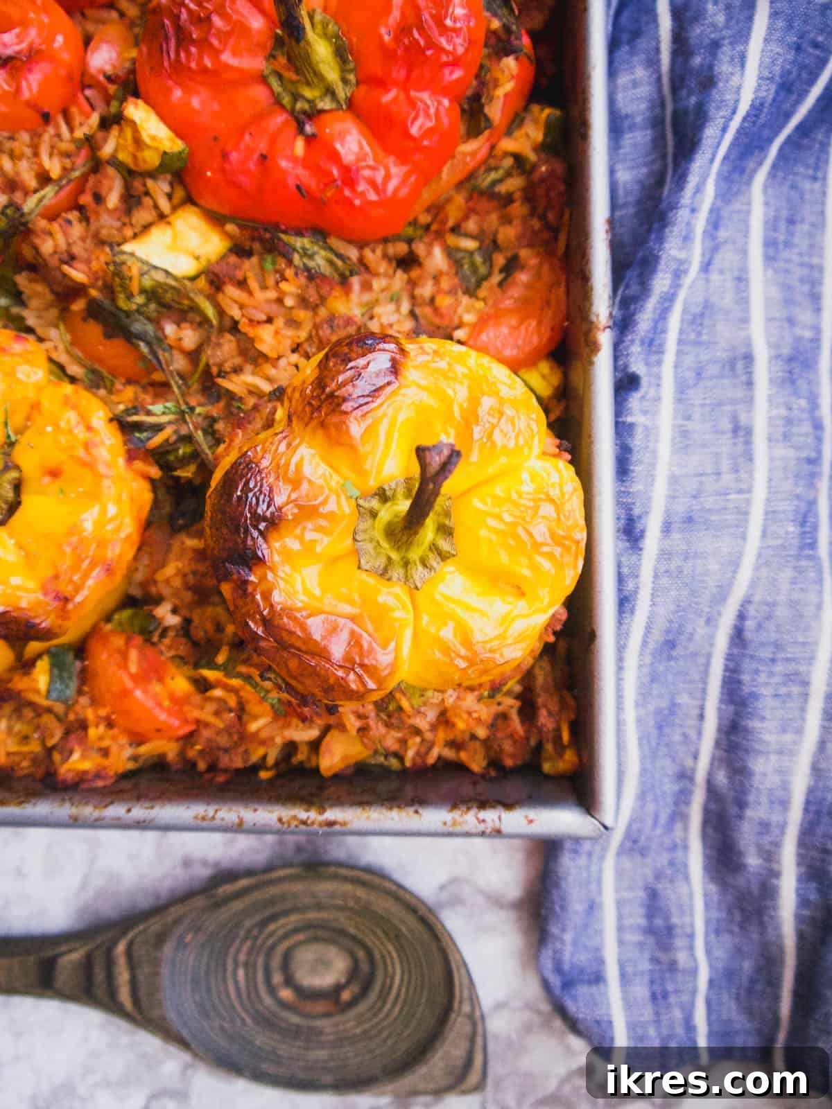Flavorful Zucchini, Spinach, Meat and Rice Stuffed Peppers (GF) - The Epitome of Comfort Food