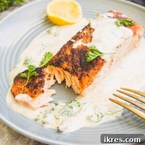 Dairy-free Pan Seared Salmon in Cream Sauce (Paleo, Whole30) | Perchance to Cook, www.perchancetocook.com