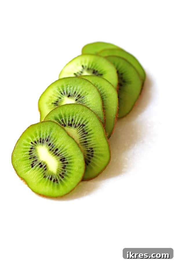 Blended Fruit Bliss 5 Sliced kiwi on countertop
