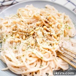 Dairy-free Cauliflower Pine Nut Sauce ( Paleo, Whole30) | Perchance to Cook, www.perchancetocook.com