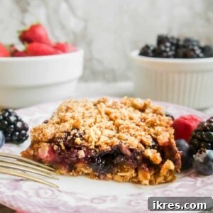 Delicious Gluten-Free Dairy-Free Berry Oat Bars 10 Mixed Berry Oat Crumble Bars (GF) | Perchance to Cook, www.perchancetocook.com