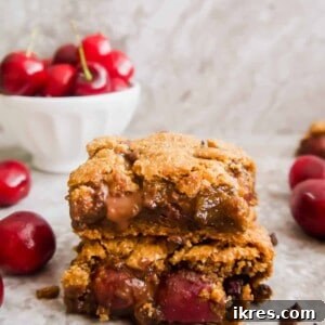 Paleo Gluten-Free Cherry Chocolate Chip Squares 9 Paleo Gluten-Free Chocolate Chip Cherry Cookie Bars | Perchance to Cook, www.perchancetocook.com
