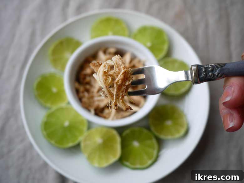 Slow Cooker Key Lime Pie Pulled Chicken served on a plate