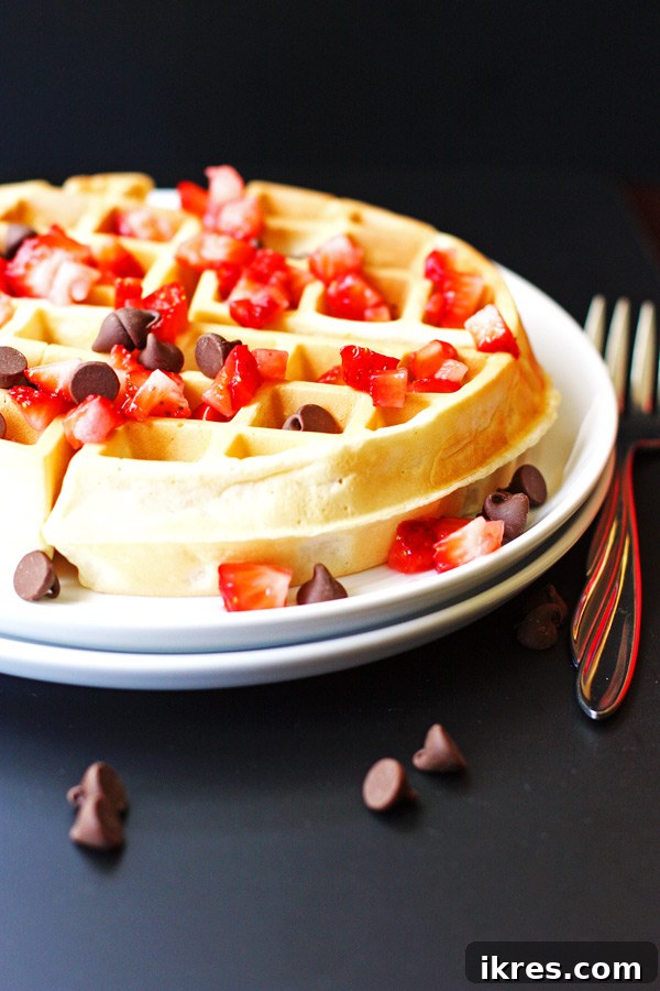 Fluffy Homemade Belgian Waffles 4 Belgian Waffles