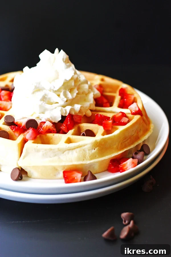 Fluffy Homemade Belgian Waffles 5 Belgian Waffles