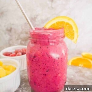Dragon Fruit Powder Mango Berry Smoothie (Paleo, GF)