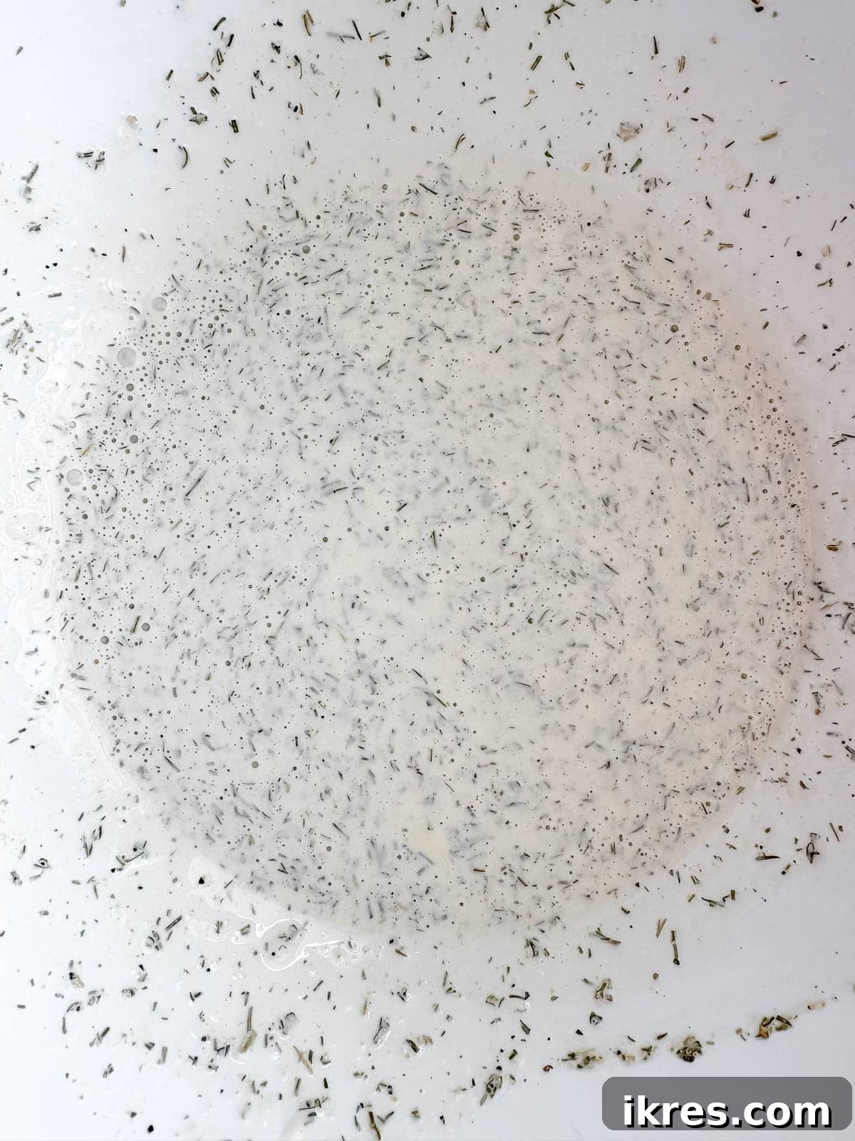 Homemade dill ranch dressing in a small bowl.
