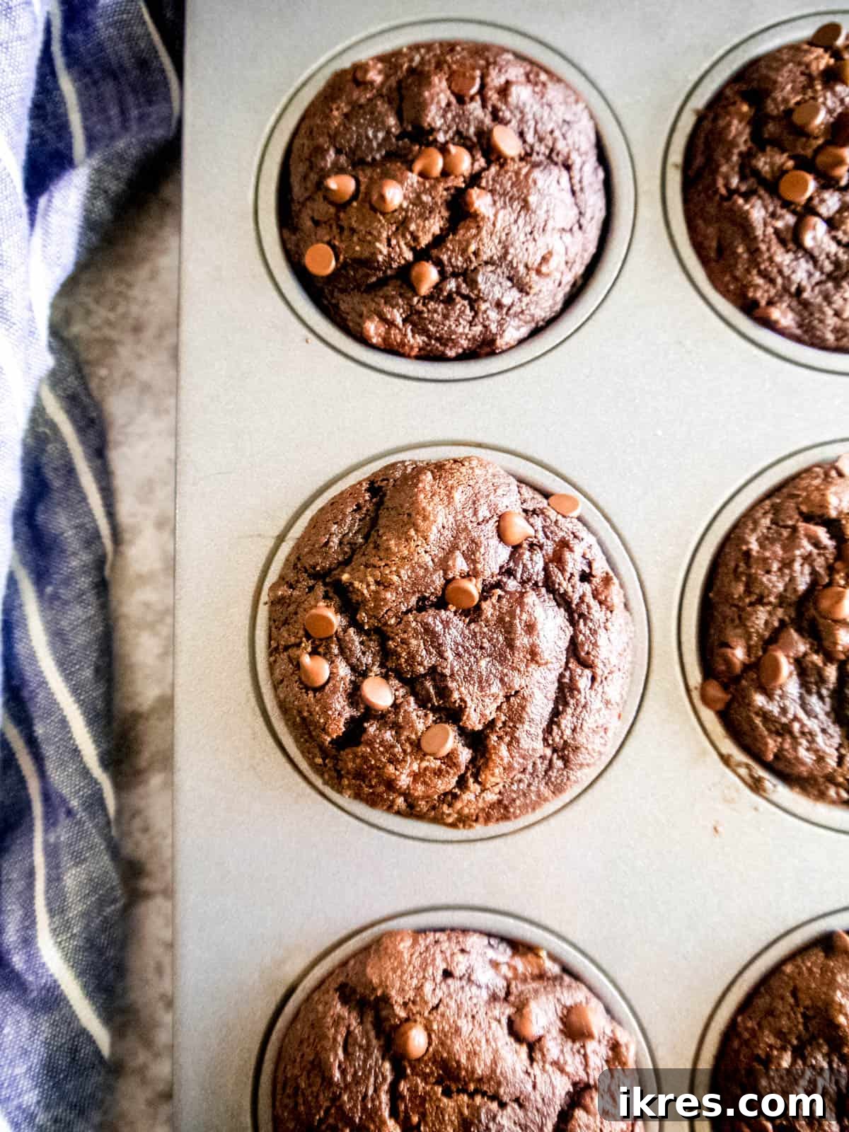 Wholesome Double Chocolate Banana Muffins Paleo Dairy Free Gluten Free 9 Freshly baked banana chocolate gluten free muffins, golden brown and delicious.