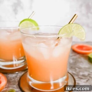 Fresh Paloma Cocktail with Honey Syrup