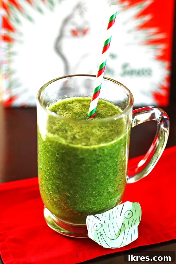 Ingredients for Grinchy Green Smoothie laid out