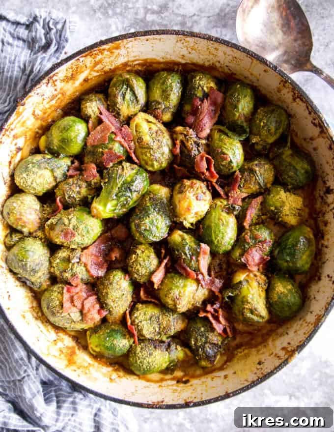 Wholesome Brussels Sprouts Bake Paleo Whole30 10 A freshly baked Paleo Brussels sprouts casserole, golden and bubbly, with a perfectly creamy consistency.