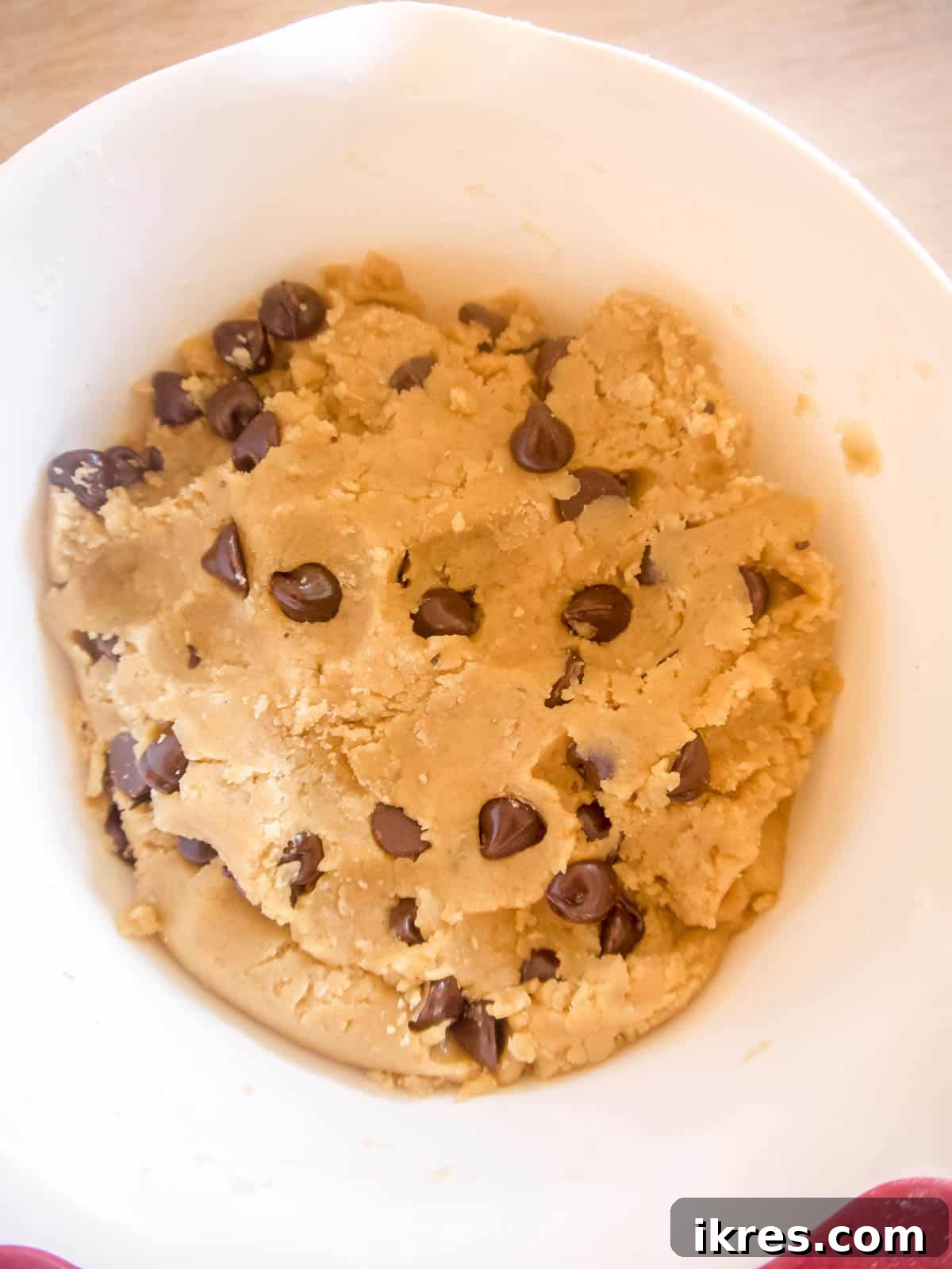 Plant Based Olive Oil Chocolate Chip Cookies 6 Finished cookie dough.