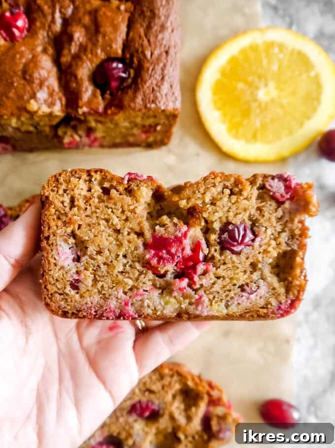 Wholesome Cranberry Orange Banana Loaf Dairy Free Gluten Free 3 Sliced Healthy Cranberry Orange Banana Bread