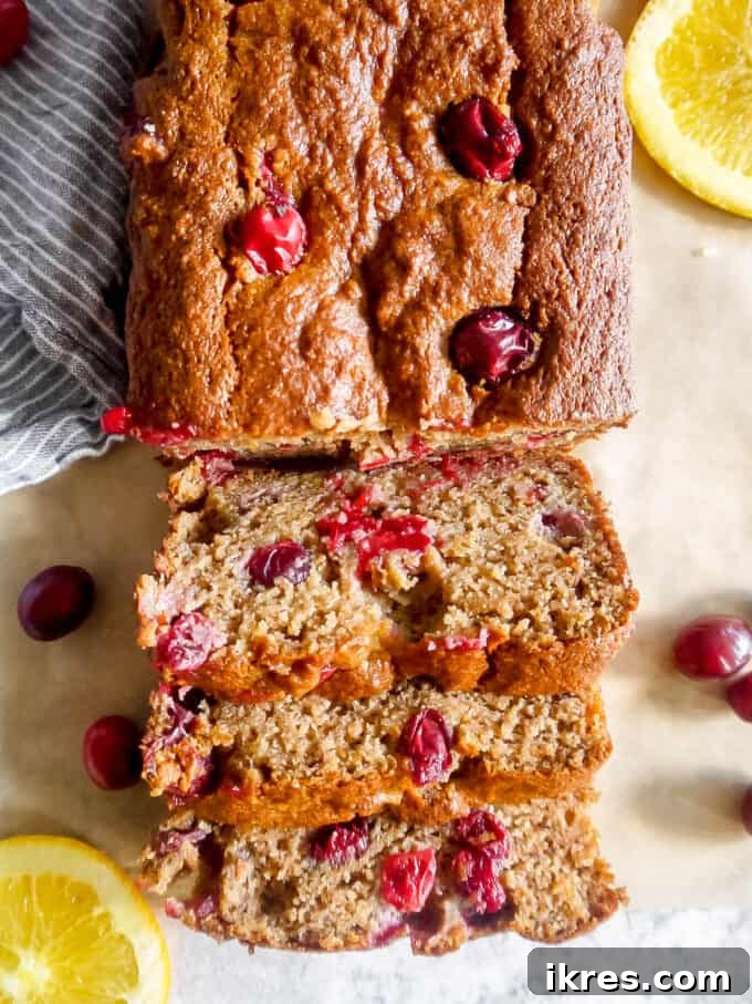 Wholesome Cranberry Orange Banana Loaf Dairy Free Gluten Free 7 Two loaves of Cranberry Orange Banana Bread
