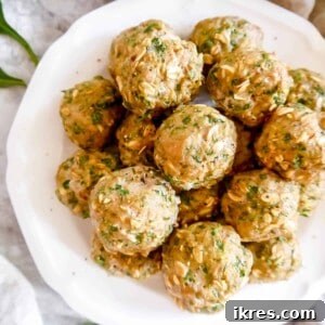 Baked Turkey Spinach Meatballs with Oats
