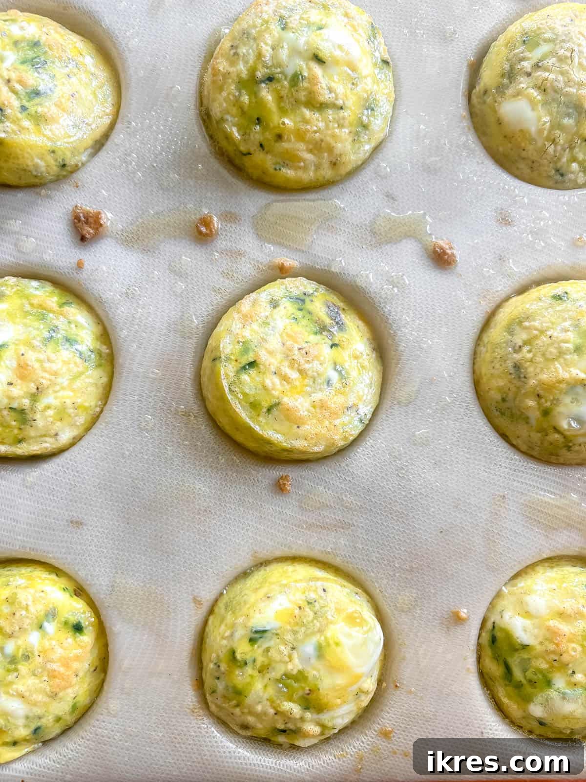 Freshly baked zucchini egg cups.