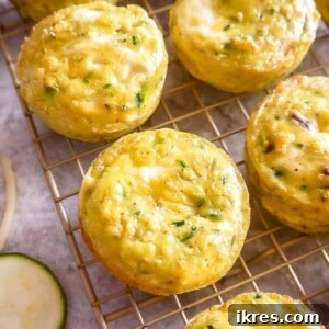 Healthy Zucchini Egg Muffin Cups cooling on a wire rack