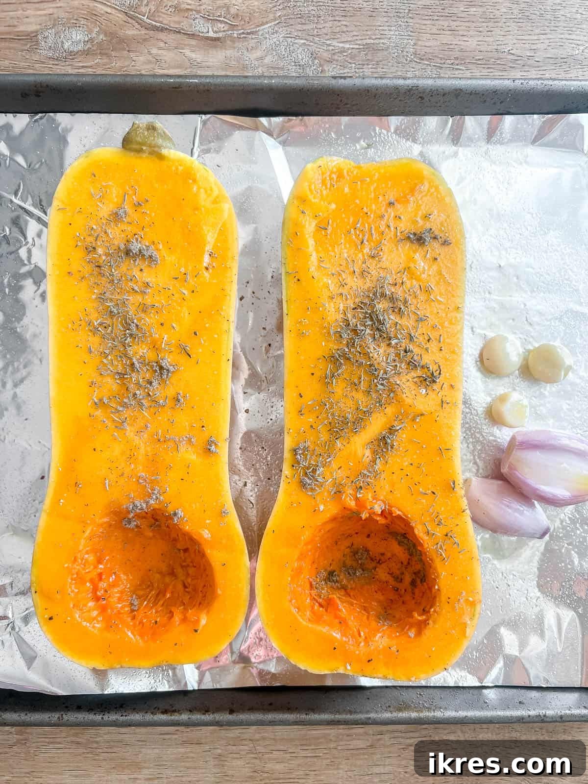 Butternut squash before baking.