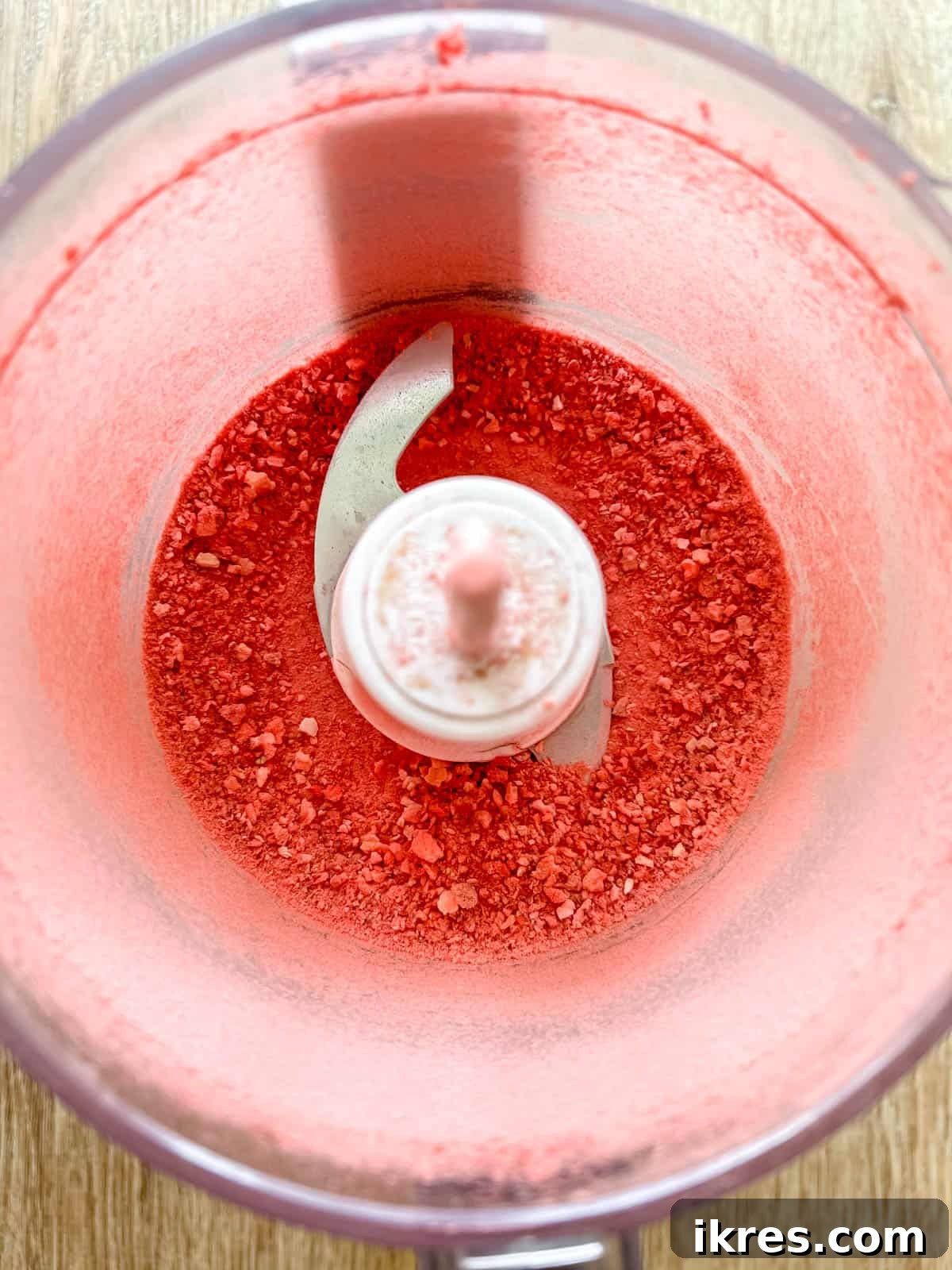 Homemade Small Batch Strawberry Cupcakes 6 Freeze dried strawberries processed into a fine powder.