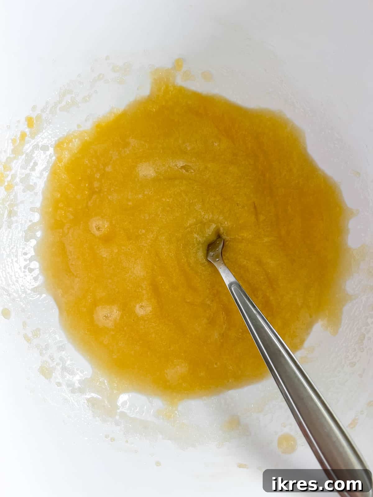 Pillowy Cottage Cookies 7 Egg and vanilla extract added to the sugar and olive oil mixture.