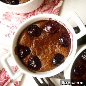 Almond Flour Chocolate Cherry Lava Cakes (Paleo, Gluten-free)