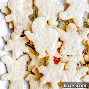 Sable Cut Out Sugar Cookies on a plate after baking.