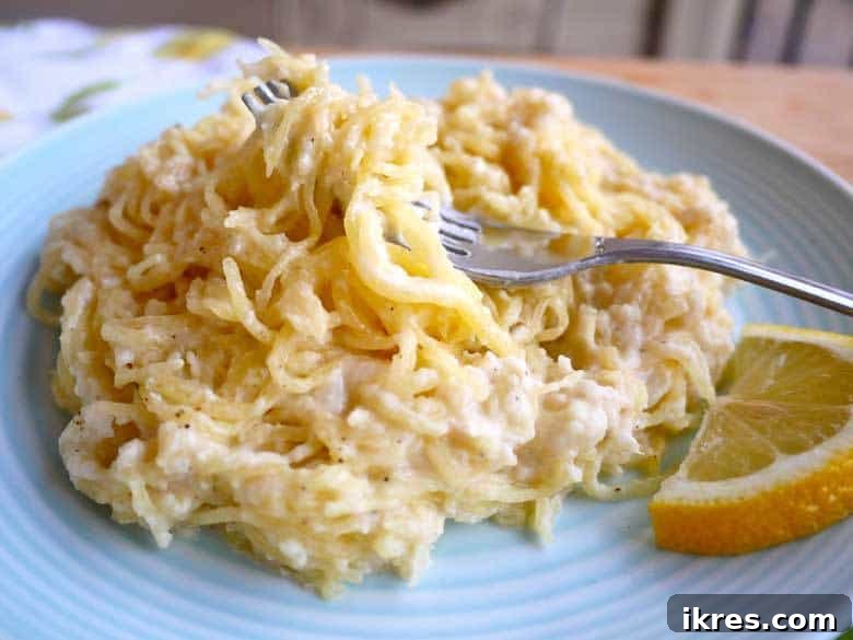 Zesty Paleo Alfredo Spaghetti Squash 2 Creamy Lemon Alfredo Spaghetti Squash, a paleo, gluten-free, and dairy-free delight