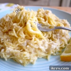 Lemon Alfredo Sauce for healthy spaghetti squash