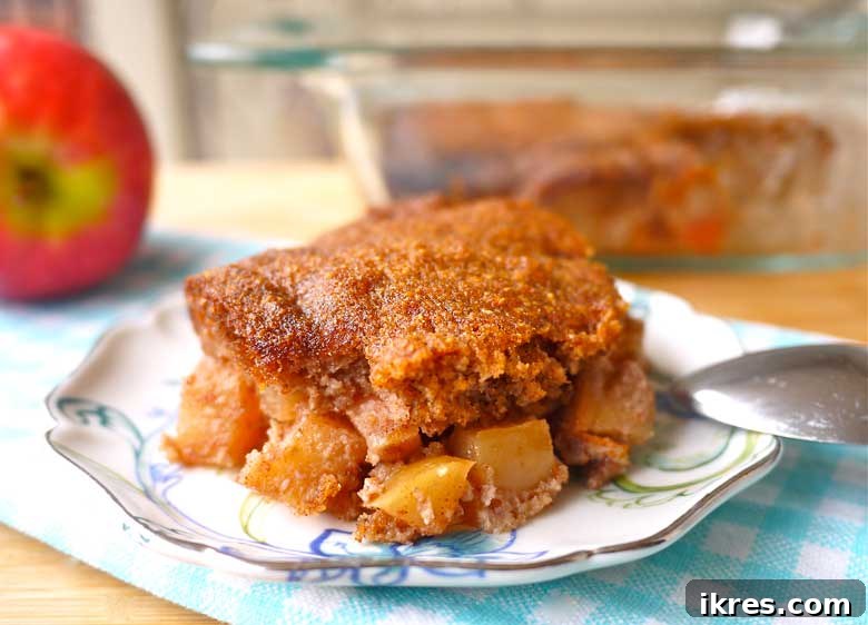 Grain-Free Apple Cobbler Delight 3 Close-up of baked Paleo Ginger Cookie Apple Cobbler, showing the soft topping