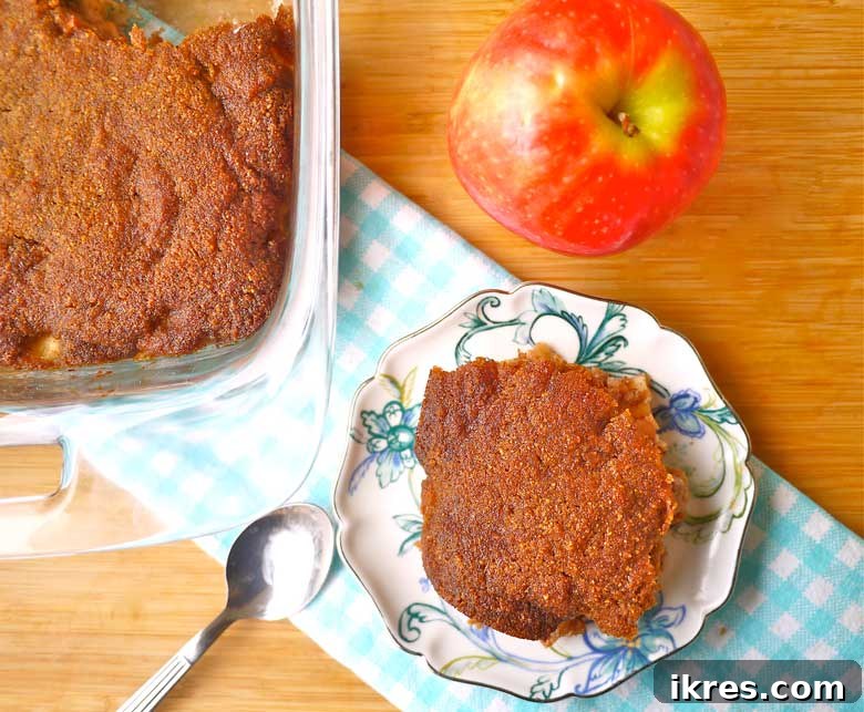 Grain-Free Apple Cobbler Delight 6 Another angle of the Paleo Ginger Cookie Apple Cobbler, ready to be served