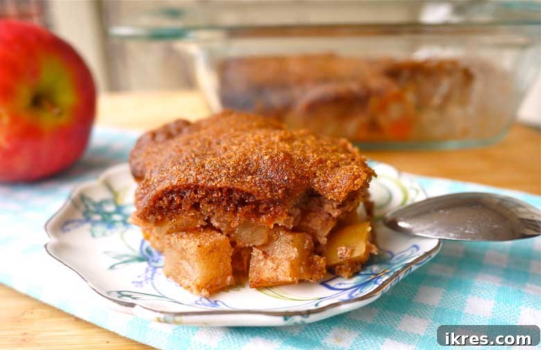 Grain-Free Apple Cobbler Delight 7 Top-down view of Paleo Ginger Cookie Apple Cobbler in an 8x8 inch pan