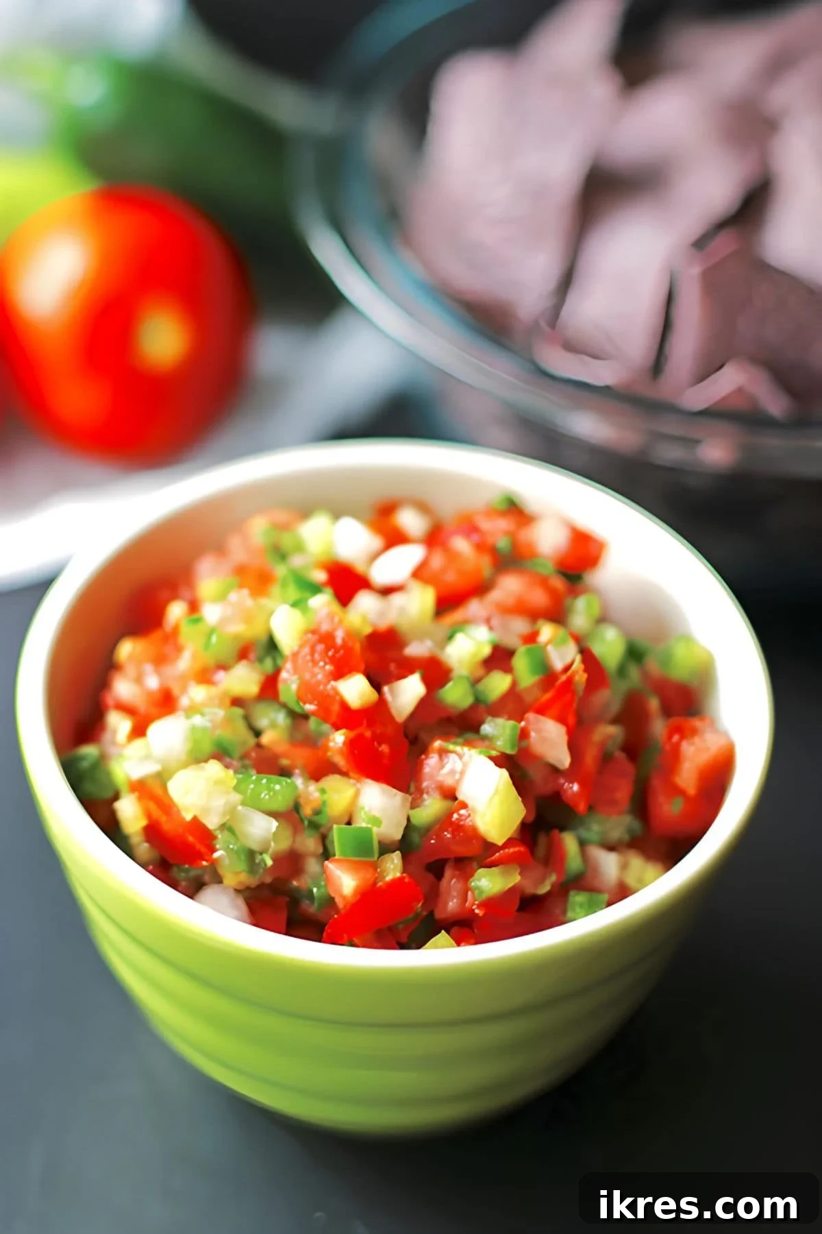 Bright & Bold Pico de Gallo: Fresh Cilantro & Tomato Salsa 2 Fresh Salsa, a vibrant bowl of homemade pico de gallo with tomatoes, peppers, and cilantro