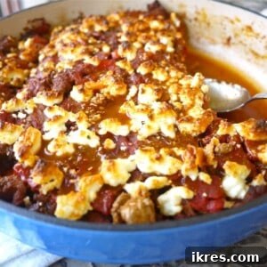 Sweet Potato and Ground Turkey Enchilada Casserole finished and ready to be served.