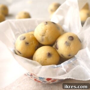 Paleo Dulce de Leche Cookie Dough Balls recipe card image.