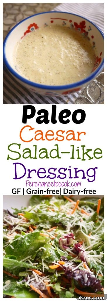 Paleo Caesar Salad-like Dressing (GF, dairy-free) | Perchance to Cook, www.perchancetocook.com