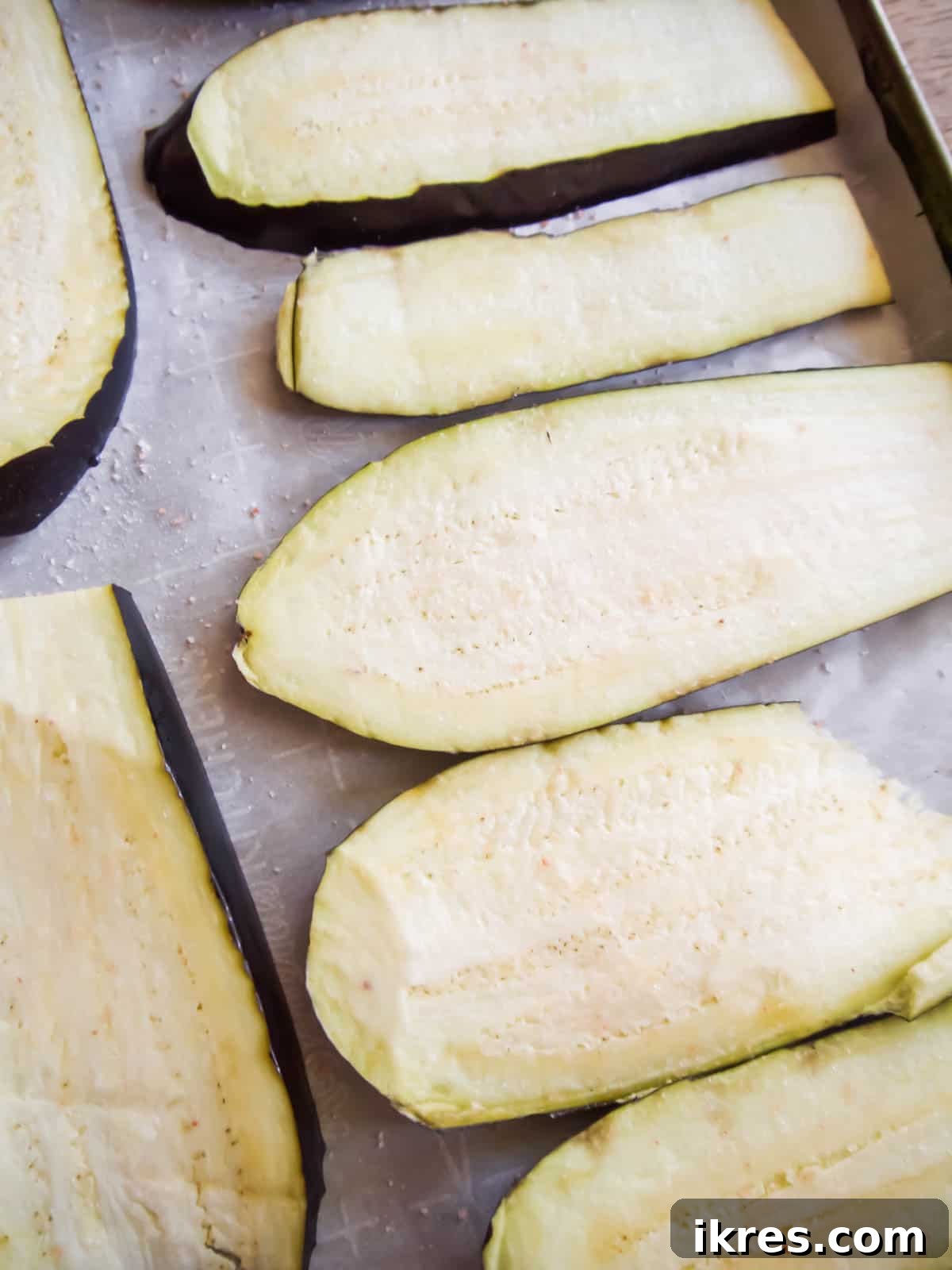 Hearty Turkey and Summer Vegetable Bake 4 Thinly sliced eggplant generously sprinkled with salt, resting on paper towels.