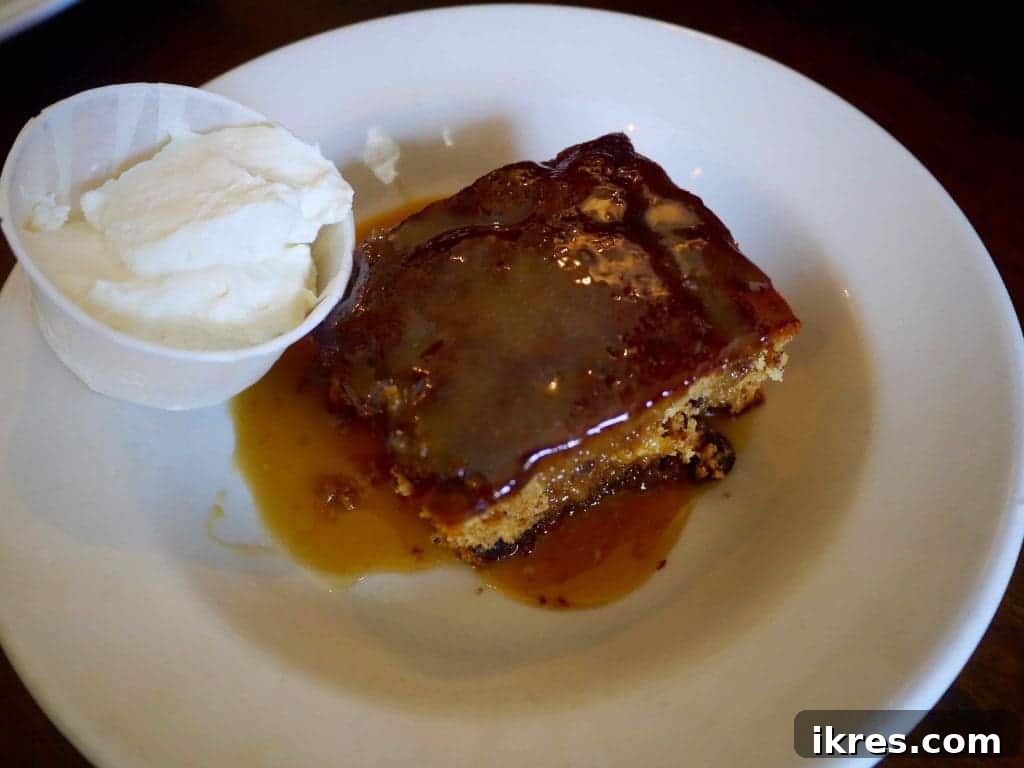 A mix of desserts, including sticky toffee pudding and peach pie, at The Nook pub. Photo by Perchance to Cook.