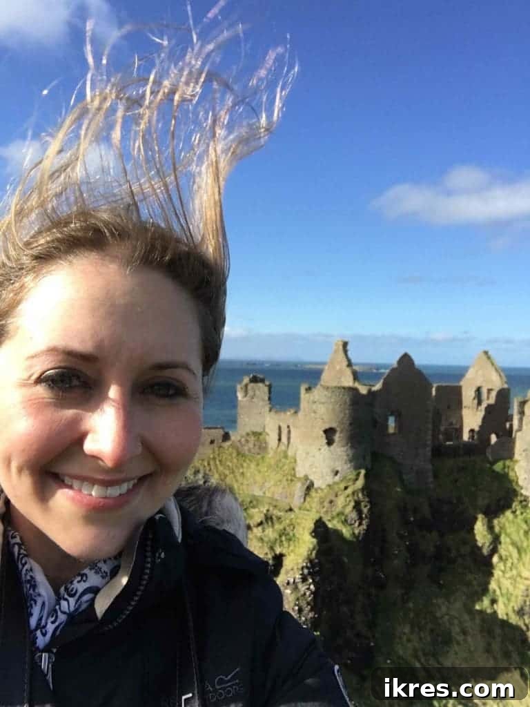 Dunluce Castle ruins against the dramatic Northern Ireland coastline. A historic gem on the Antrim Coast. Photo by Perchance to Cook.
