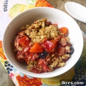 The Absolute Best Summer Crisp! (refined-sugar free, gluten-free, flour-free, dairy-free) (Paleo option provided) | Perchance to Cook, www.perchancetocook.com