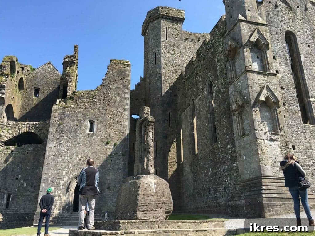 Southeast Ireland's Treasures: Kilkenny, Cashel, Durrow, and Wedding Memories 27 Wide shot of the Rock of Cashel complex, including Cormac's Chapel
