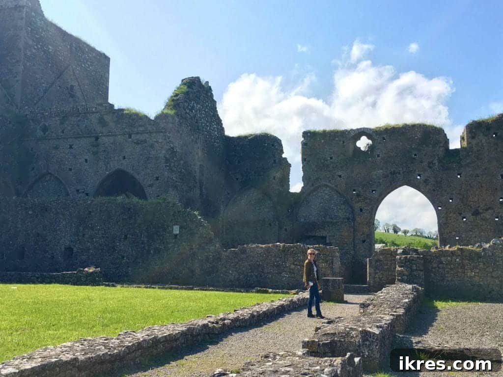 Southeast Ireland's Treasures: Kilkenny, Cashel, Durrow, and Wedding Memories 32 Arches and structural elements of Hore Abbey, standing against the sky