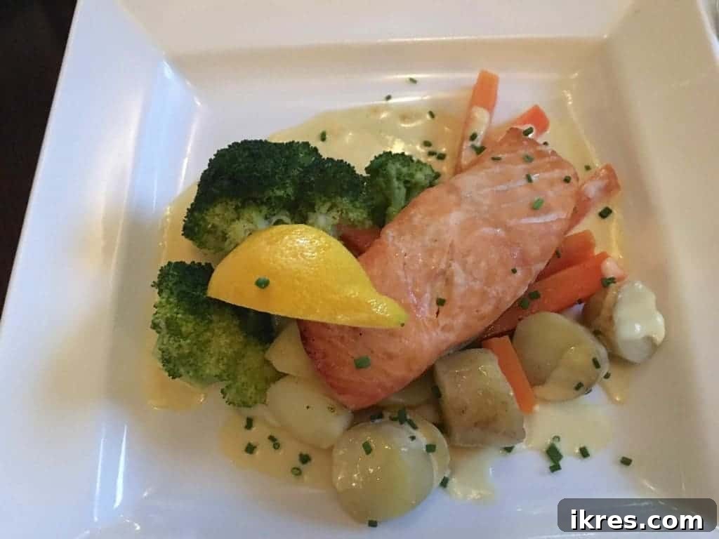 Southeast Ireland's Treasures: Kilkenny, Cashel, Durrow, and Wedding Memories 35 Delectable salmon with lemon cream sauce at a restaurant in Cashel