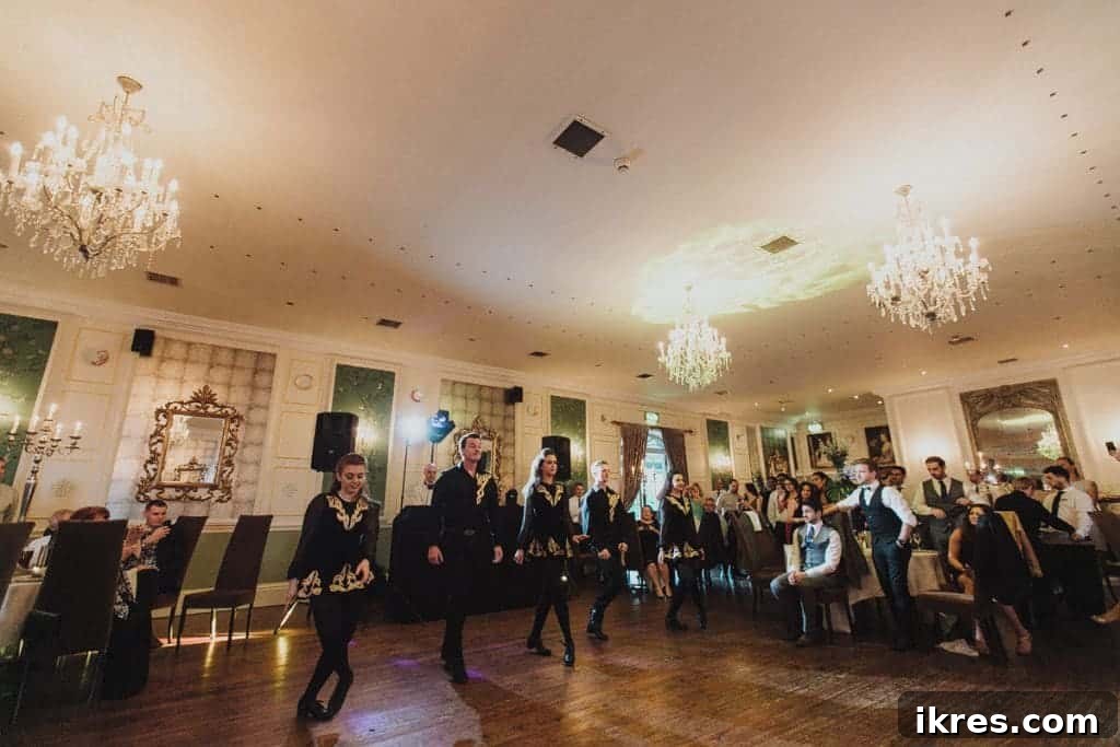 Southeast Ireland's Treasures: Kilkenny, Cashel, Durrow, and Wedding Memories 54 Joyful wedding guests on the dance floor at Castle Durrow