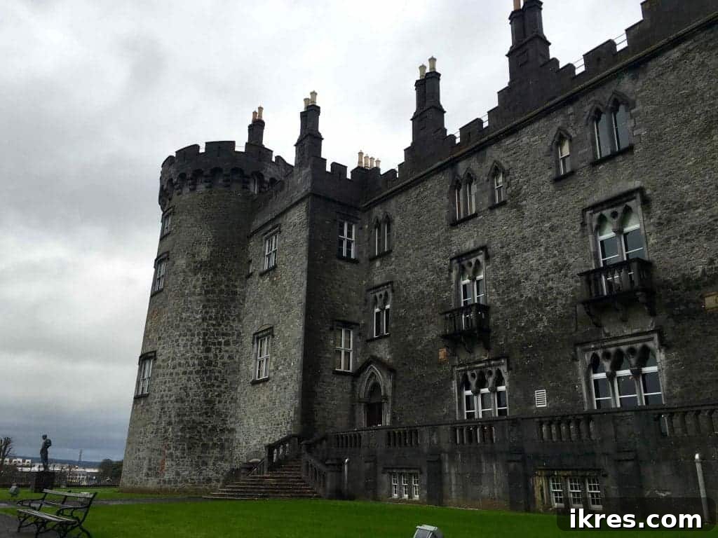 Southeast Ireland's Treasures: Kilkenny, Cashel, Durrow, and Wedding Memories 9 Kilkenny Castle in Ireland, overlooking the scenic River Nore