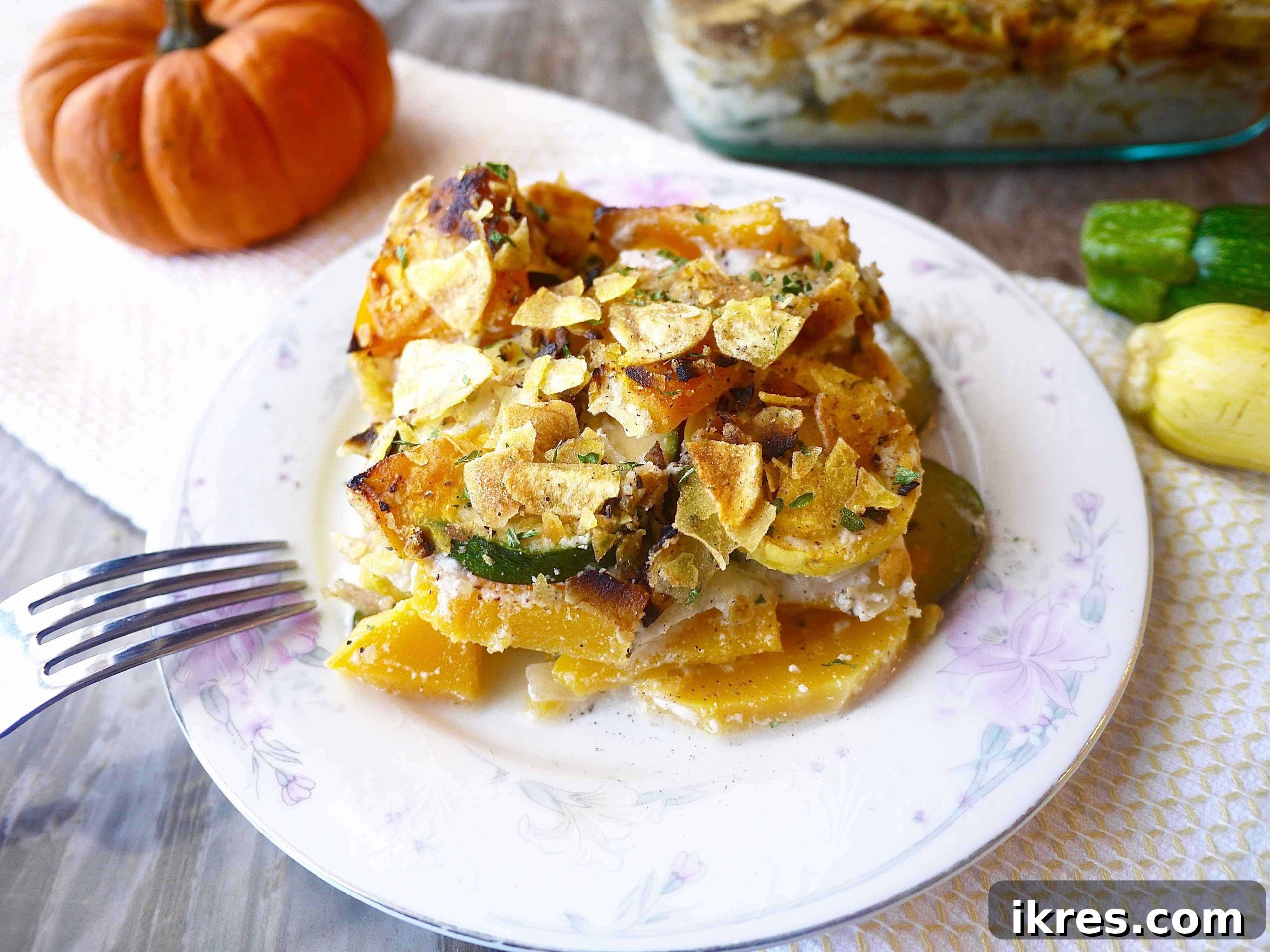 Paleo Gluten Free Squash Au Gratin 2 Delicious Paleo Gluten-Free Squash Au Gratin with Butternut Squash and Zucchini, perfect healthy fall side dish
