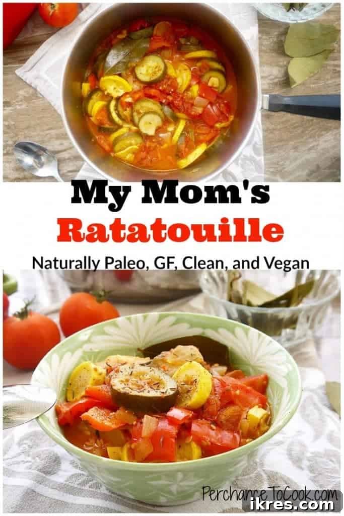 My Mother's Signature Ratatouille 8 A vibrant bowl of My Mom's Authentic French Ratatouille, a healthy and delicious Paleo and GF recipe. |Perchance To Cook